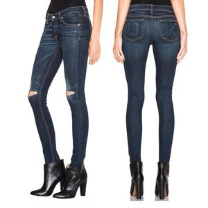 Rag & Bone Skinny Jeans Aoyama Wash Distressed Knees Size 27